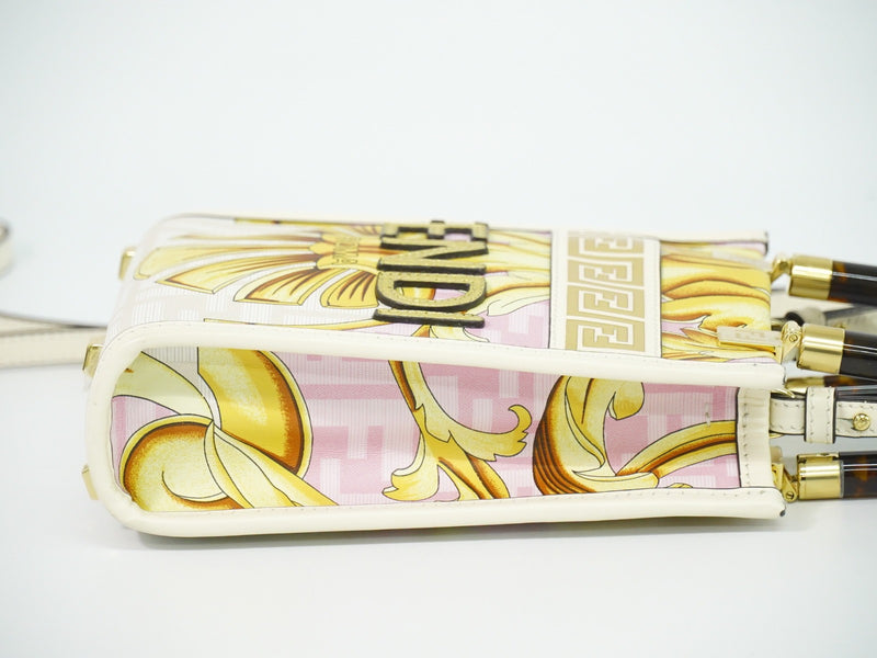 Fendi X Versace Fendace Convertible Sunshine Shopper Printed Laminated Leather Multicolour Bag