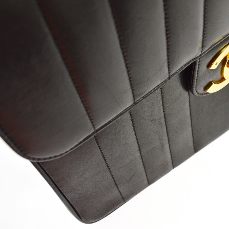 Chanel Classic Flap Vertical Quilted Lambskin Black Leather Bag