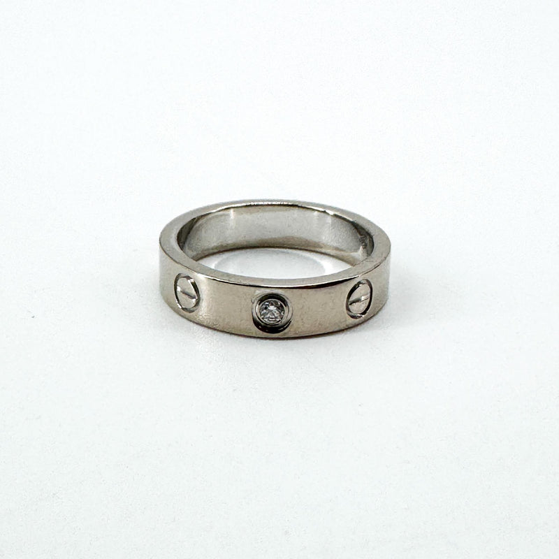 Cartier Love 3 Diamonds Band 18k White Gold With Diamond Silver Bijoux