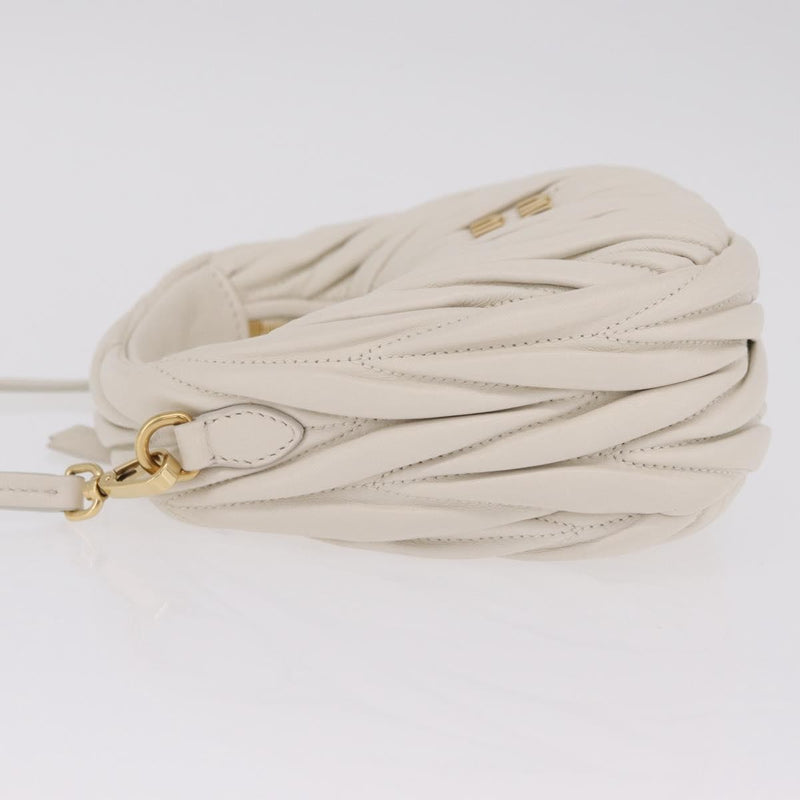 Miu Miu Wander Hobo Matelasse Leather White