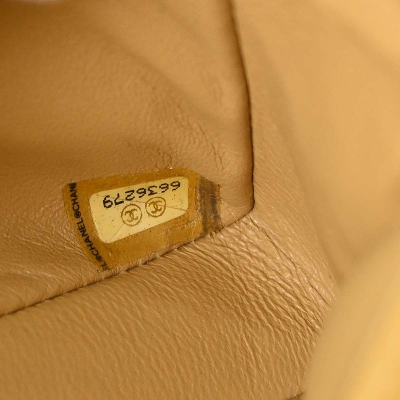 Chanel Chocolate Bar Flap Quilted Lambskin Beige Leather Bag