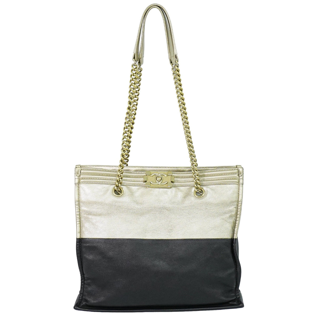 Chanel Boy Shopper Calfskin Gold Leather Bag