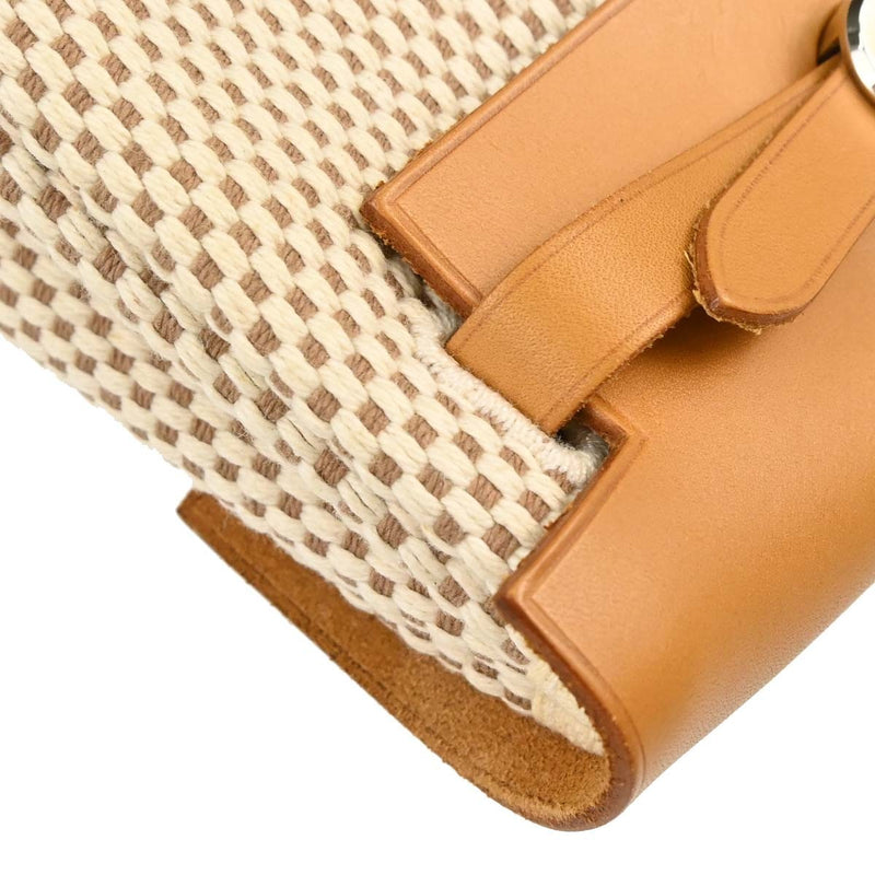 Hermes Herbag Toile And Leather Beige Canvas Bag