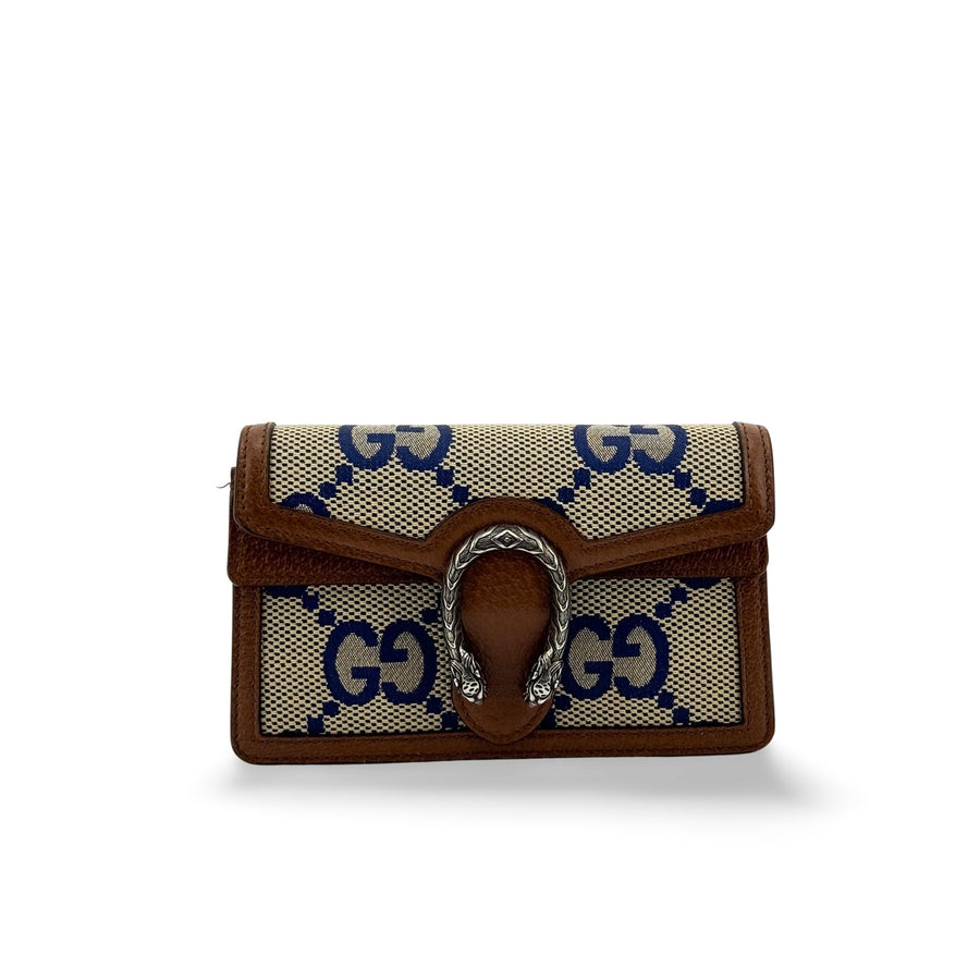 Gucci Dionysus Chain Jumbo Gg Canvas Brown Bag