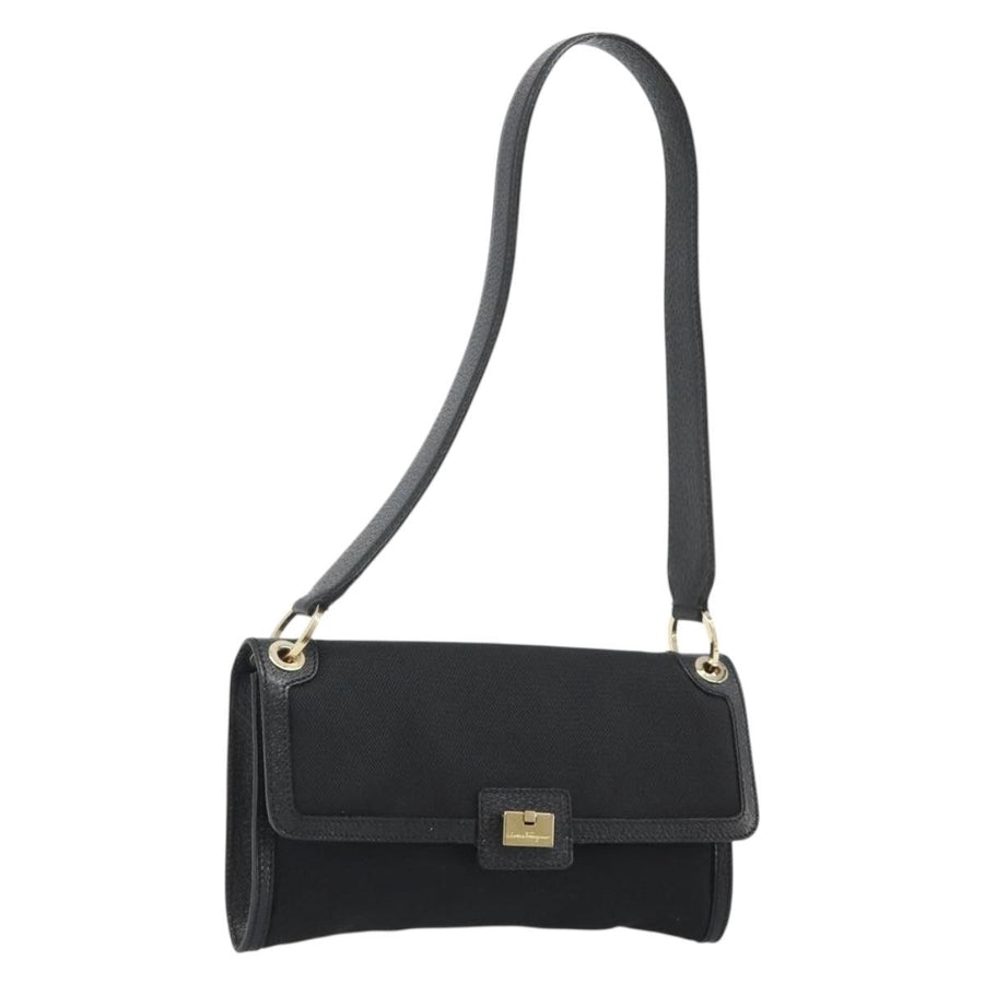 Salvatore Ferragamo Shoulder Bag Canvas Black