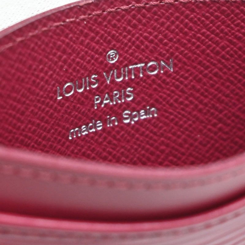 Louis Vuitton Porte Cartes Simple Card Holder Epi Leather Red Accessory