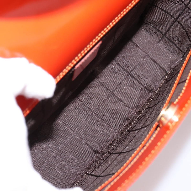 Celine Top Handle Leather Orange Bag