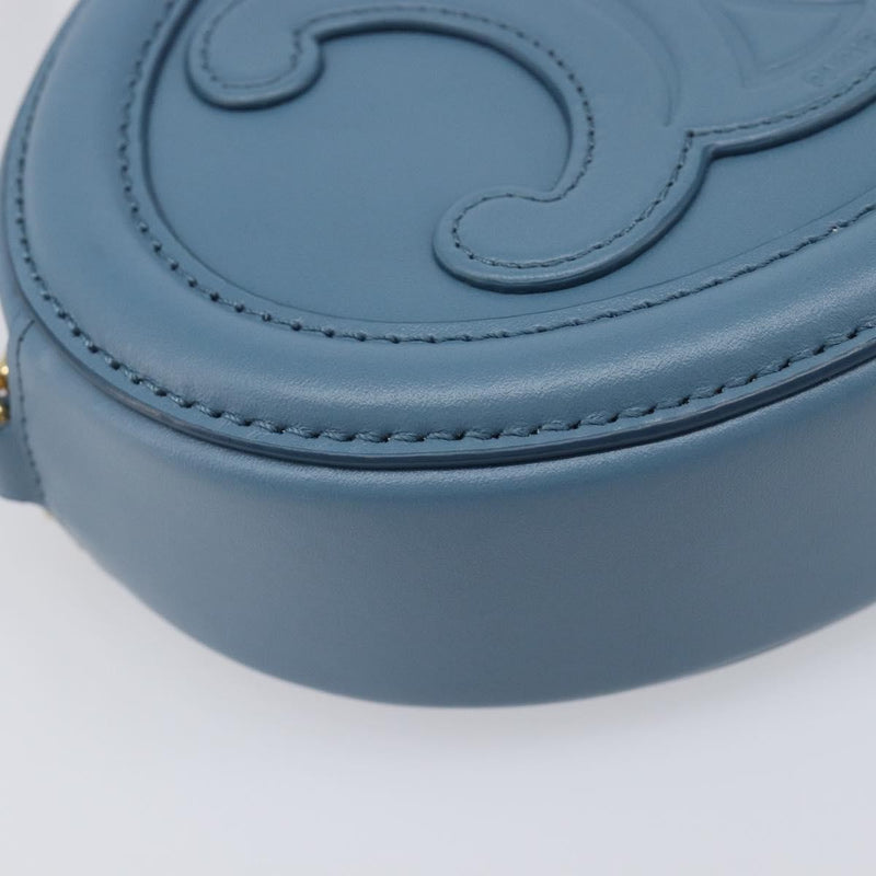 Celine Triomphe Oval Leather Blue Bag