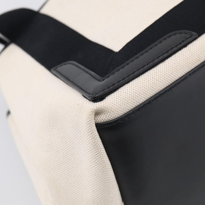 Balenciaga Navy Cabas Canvas With Leather White Bag