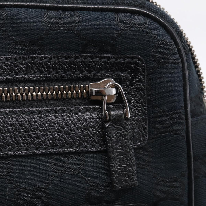 Gucci Front Zip Messenger Canvas And Leather Black