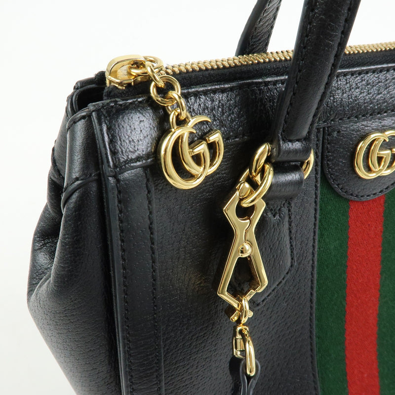 Gucci Ophidia Top Handle Leather Black Bag