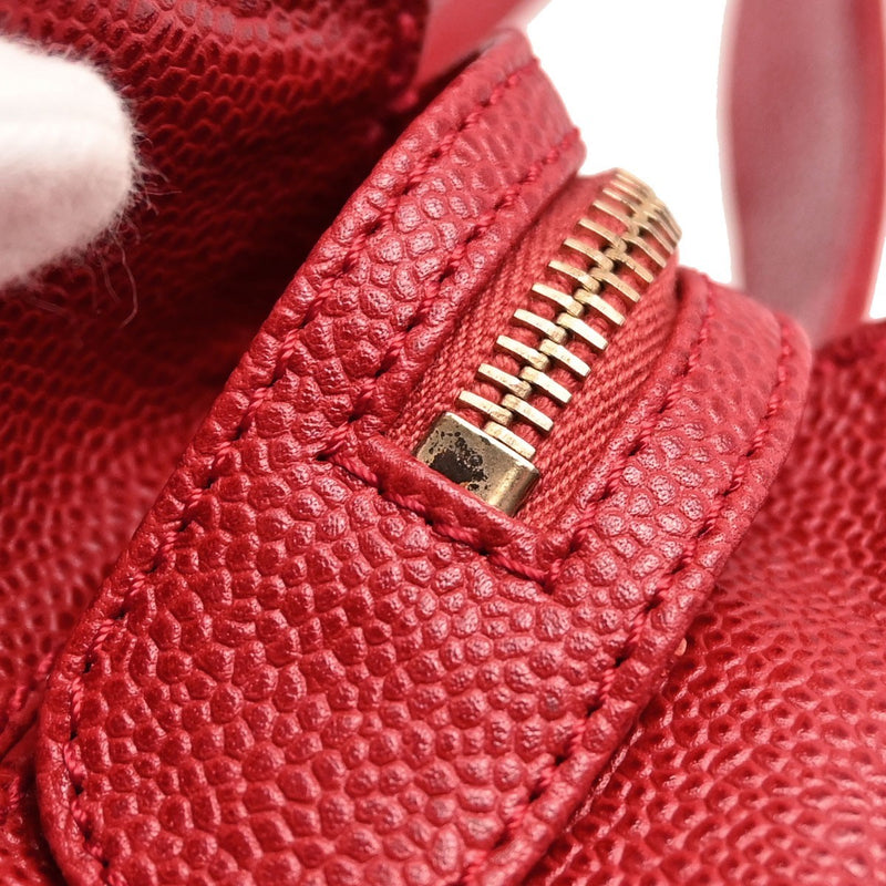 Chanel Vintage Logo Caviar Red Leather Bag