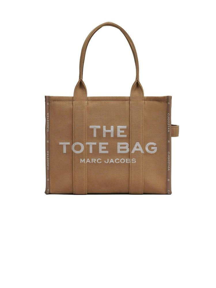 Marc Jacobs Woven Jacquard Logo Tote Bag — Beige