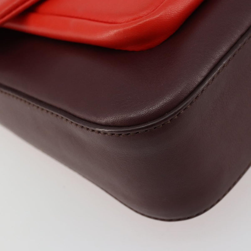 Fendi Be Baguette Flap Leather Red Bag