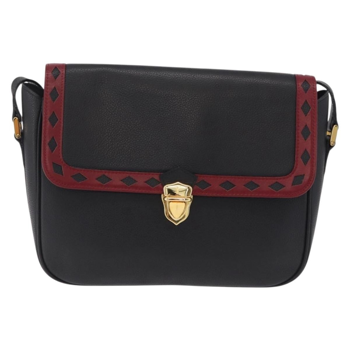 Saint Laurent Vintage Shoulder Bag Leather Black