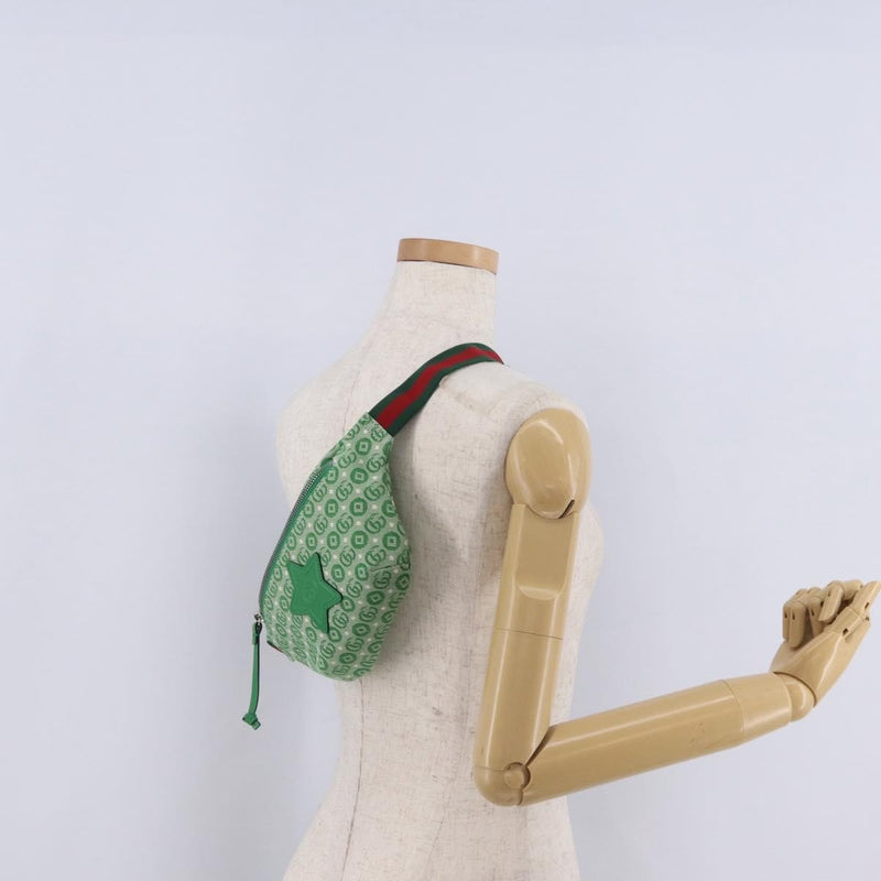 Gucci Childrens Belt Gg Canvas Green Bag