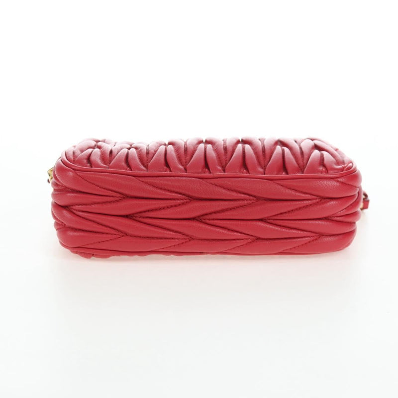 Miu Miu Tech Matelasse Leather Red Bag