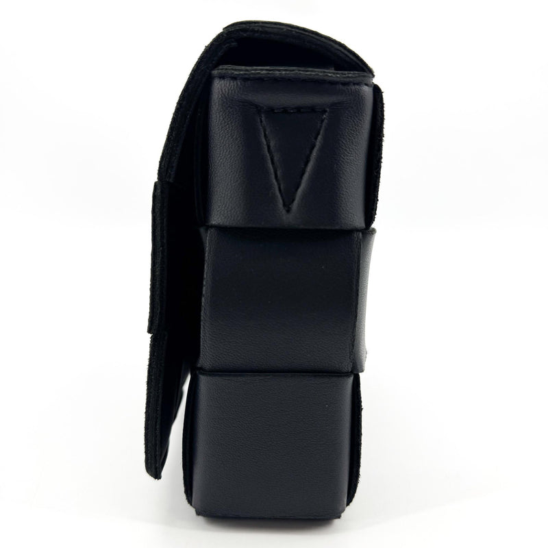 Bottega Veneta Cassette Maxi Intrecciato Leather Black Bag