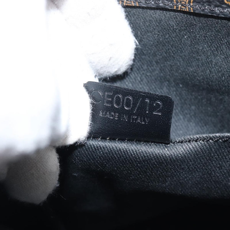 Celine Vintage Macadam Canvas And Leather Black Bag