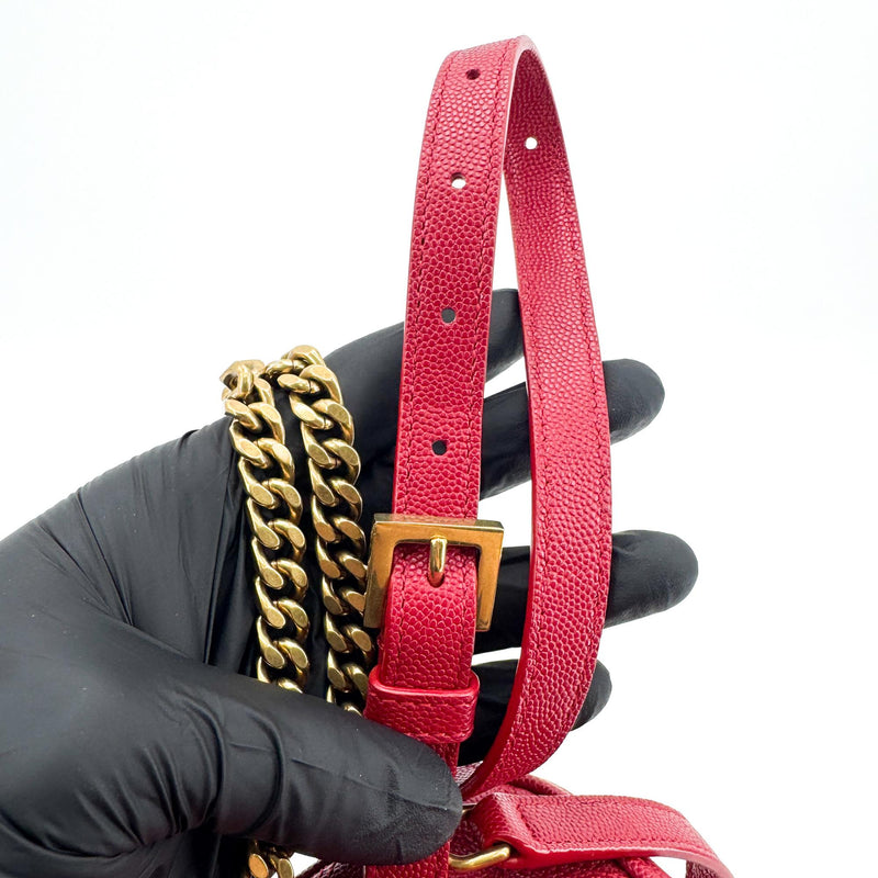 Saint Laurent 80s Vanity Quilted Leather Red Bag