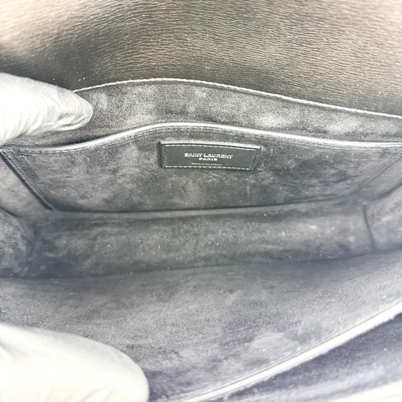 Saint Laurent Sunset Leather Black Calfskin Bag