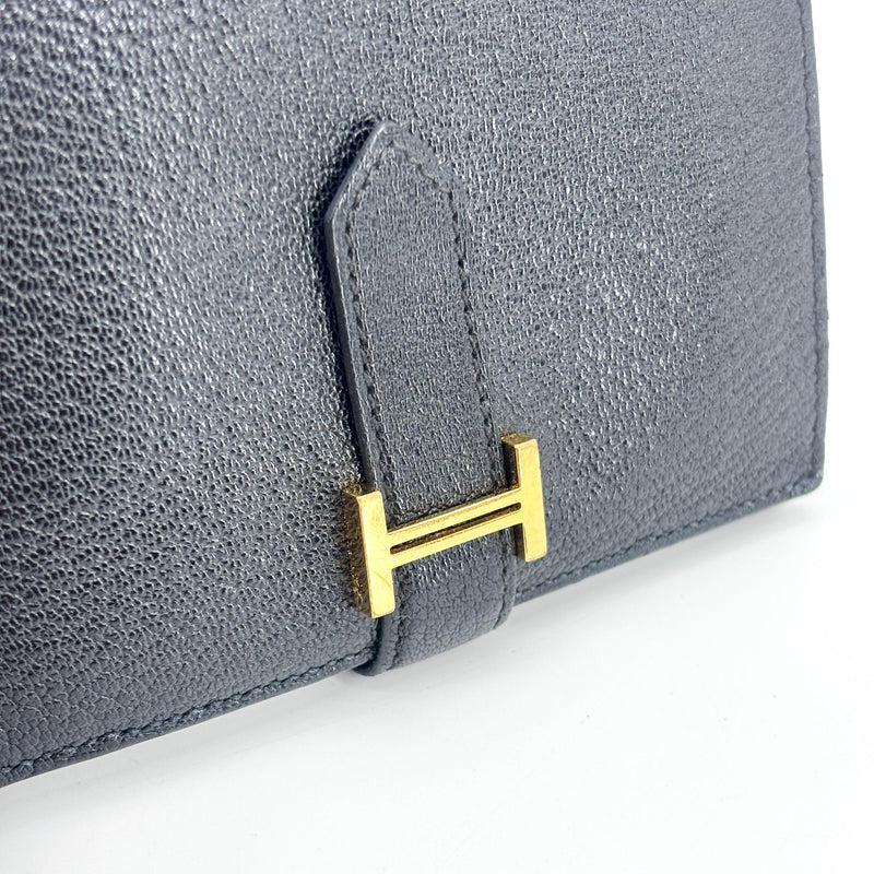 Hermes Bearn Epsom Black Leather Accessory