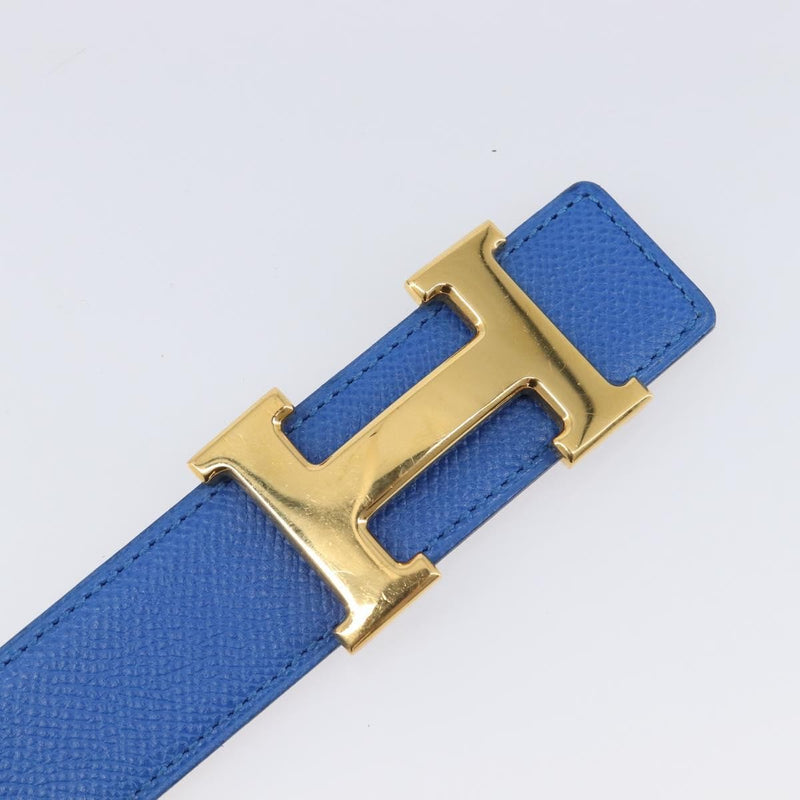 Hermes Constance Reversible Belt Leather Blue