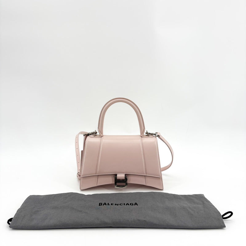 Balenciaga Hourglass Top Handle Leather Pink Bag