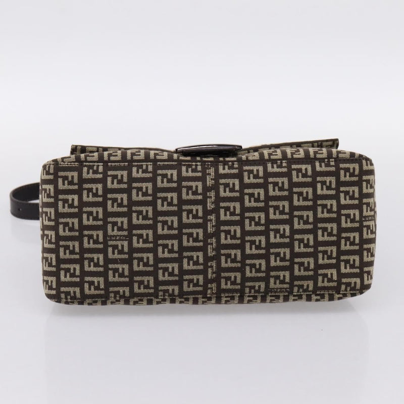 Fendi Mamma Baguette Zucchino Canvas Brown Bag