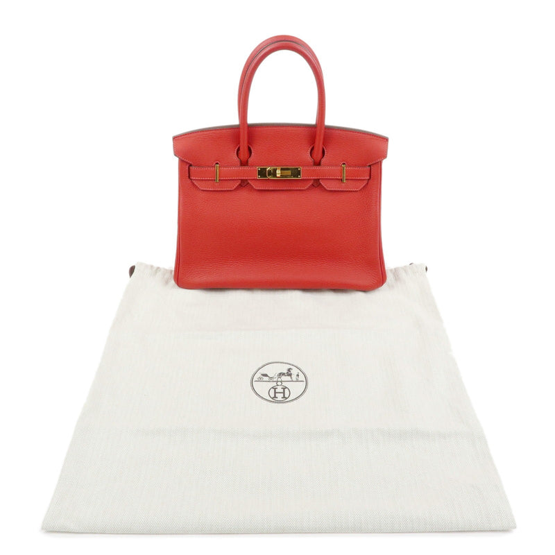 Hermes Birkin Red Togo With Gold Hardware Leather Bag