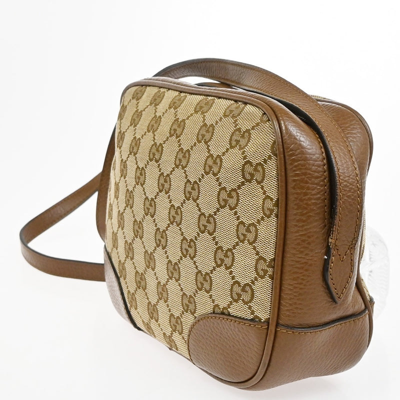 Gucci Bree Disco Gg Canvas With Leather Brown Bag