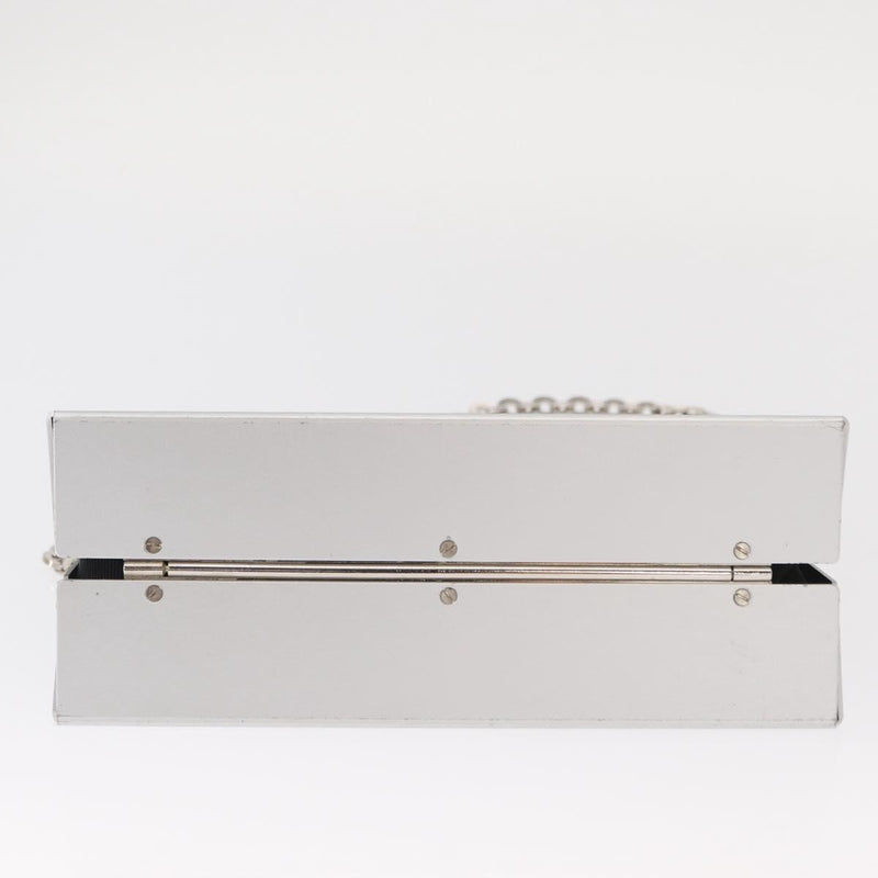 Salvatore Ferragamo Vintage Gancini Chain Leather Silver Stainless_steel Bag