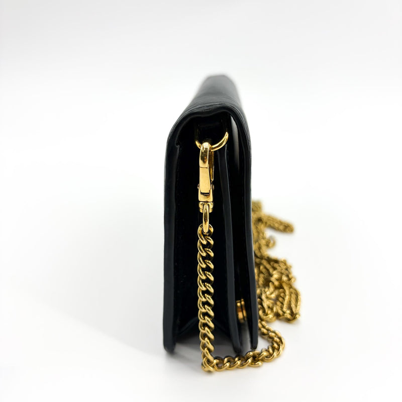 Prada Wallet On Chain Saffiano Leather Black Bag