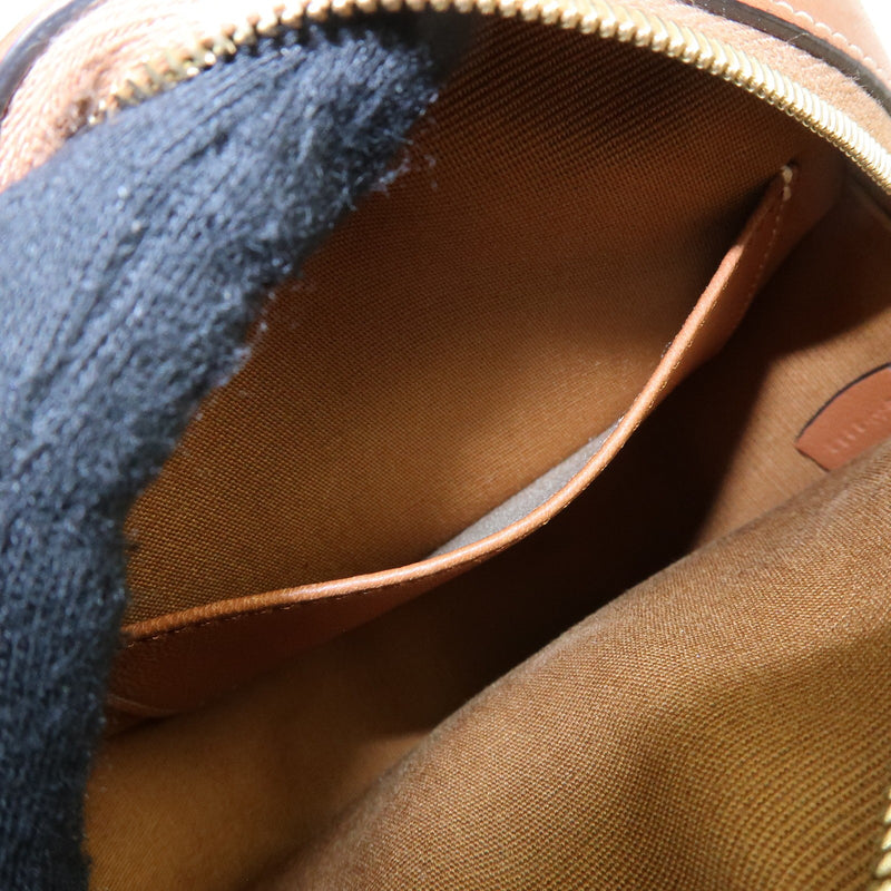 Celine Round Purse On Strap Triomphe Coated Canvas Brown Bag