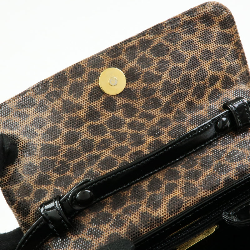 Loewe Vintage Velazquez Top Handle Leather Black Patent_leather Bag
