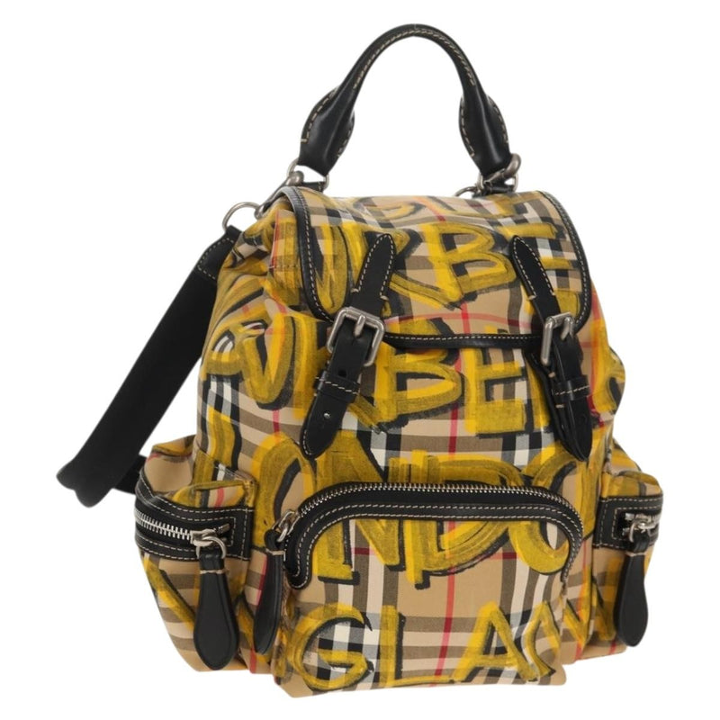 Burberry Graffiti Rucksack Vintage Check Canvas Beige Bag