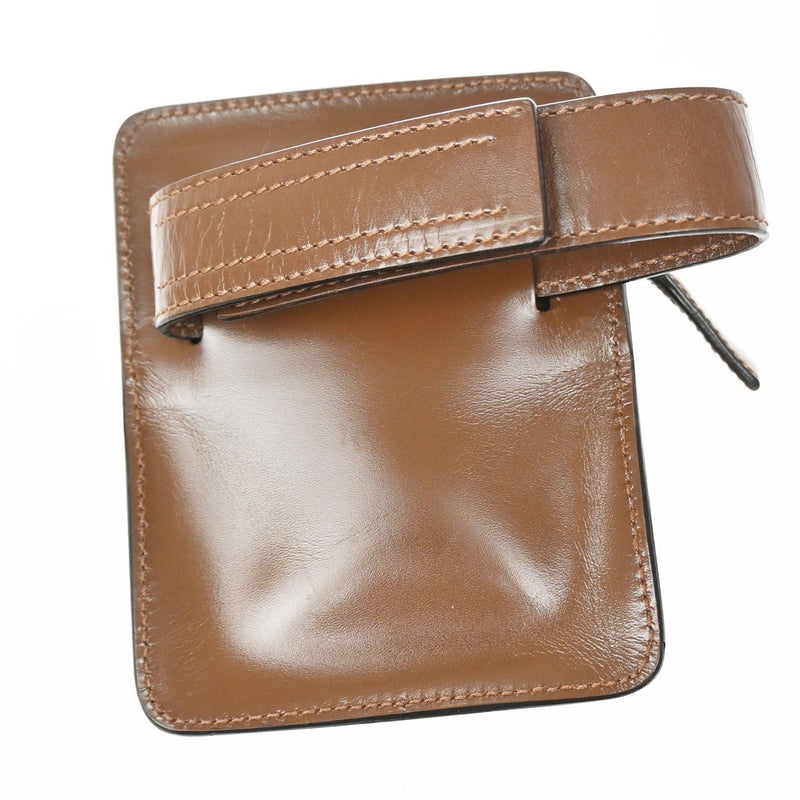 Prada Logo Pouch Leather Brown