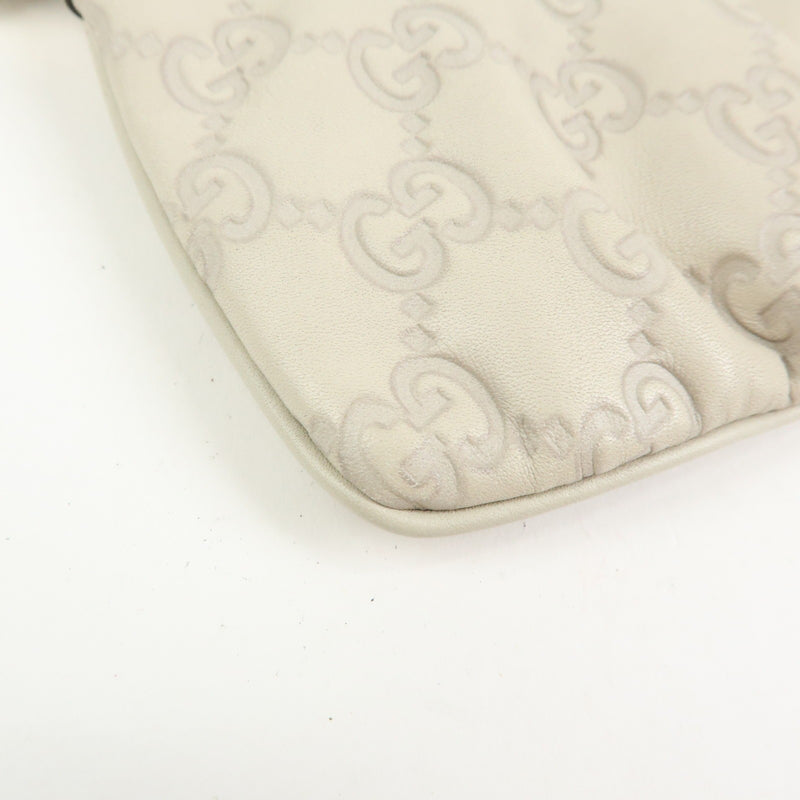 Gucci Heart Wristlet Guccissima Leather Beige Bag