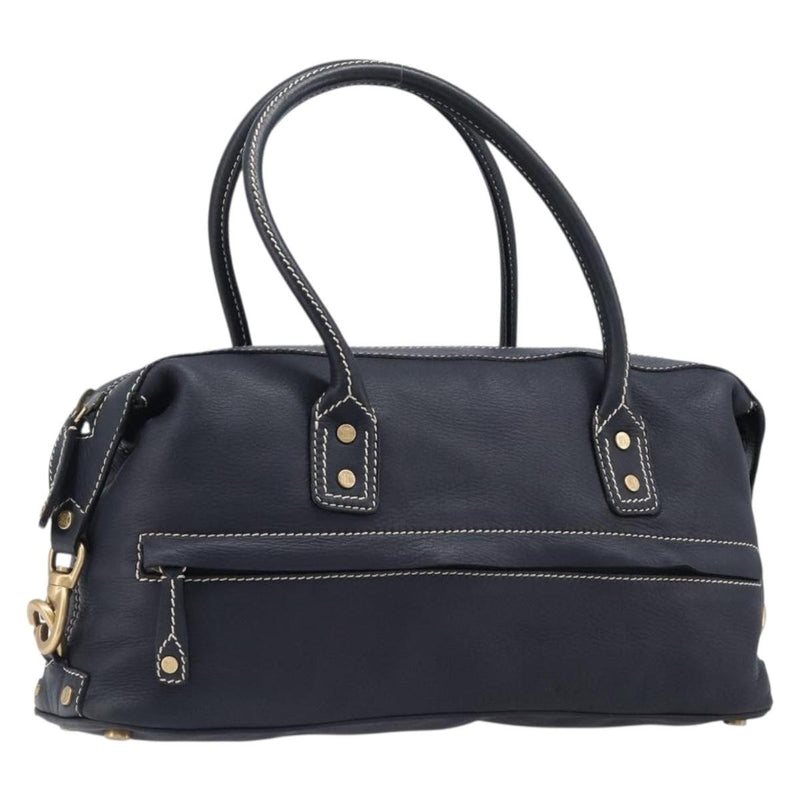 Celine Top Handle Leather Black Bag
