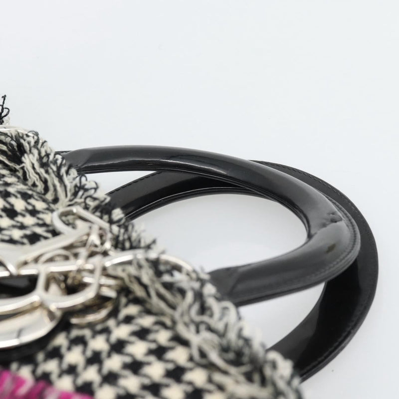 Christian Dior Diorissimo Patchwork Tweed Black Canvas Bag