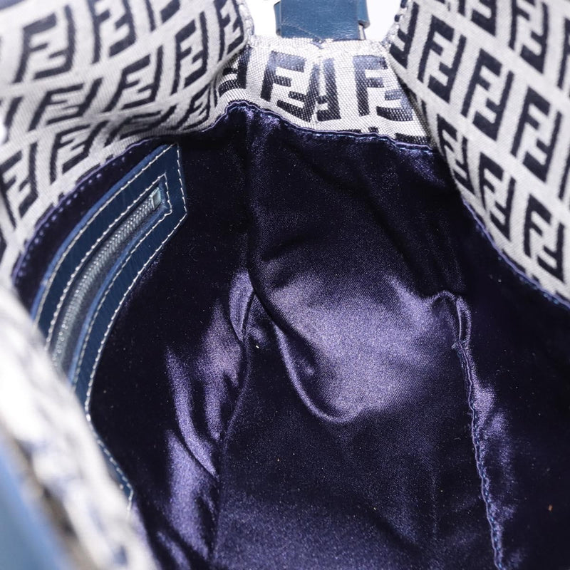 Fendi Baguette Zucchino Canvas Navy Bag