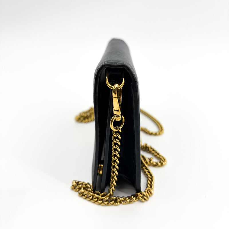 Prada Wallet On Chain Saffiano Leather Black Bag