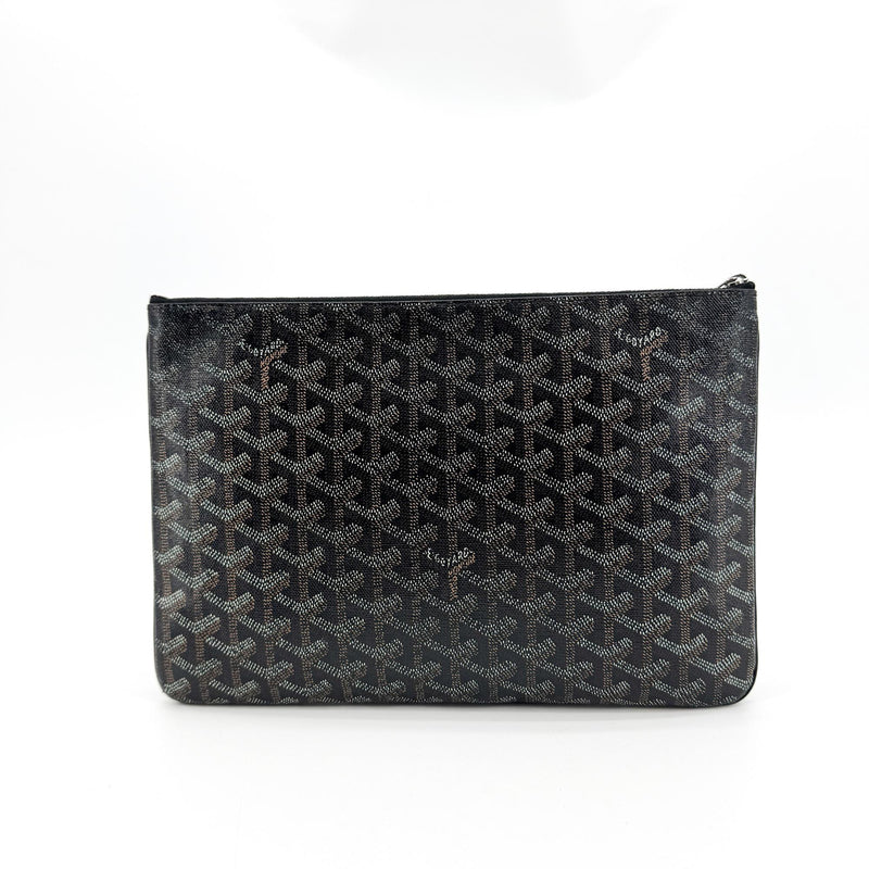 Goyard Senat Zip Coated Canvas Black Bag