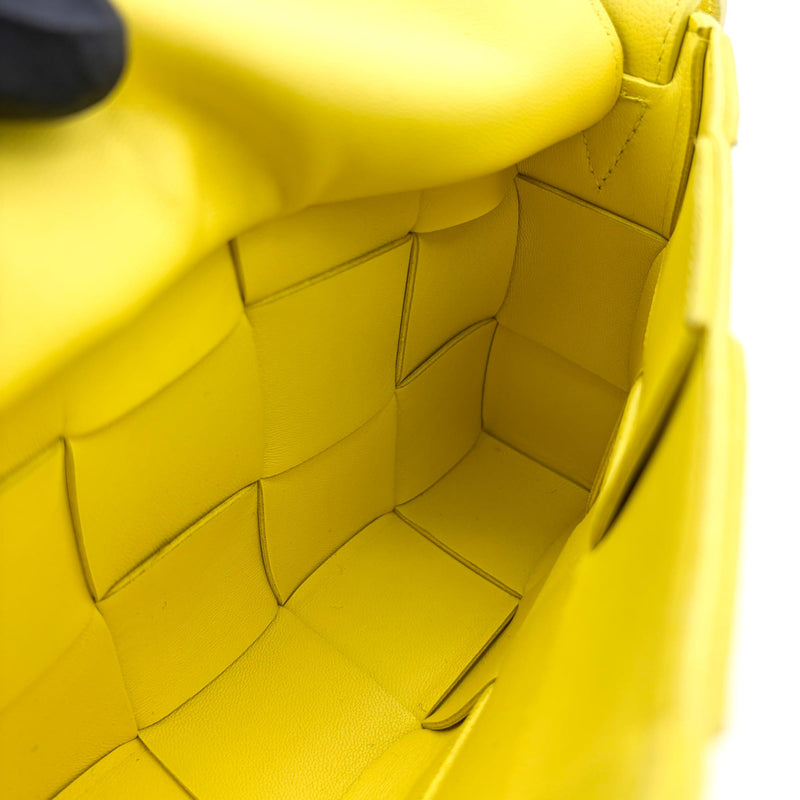 Bottega Veneta Cassette Crossbody Bag Maxi Intrecciato Leather Yellow