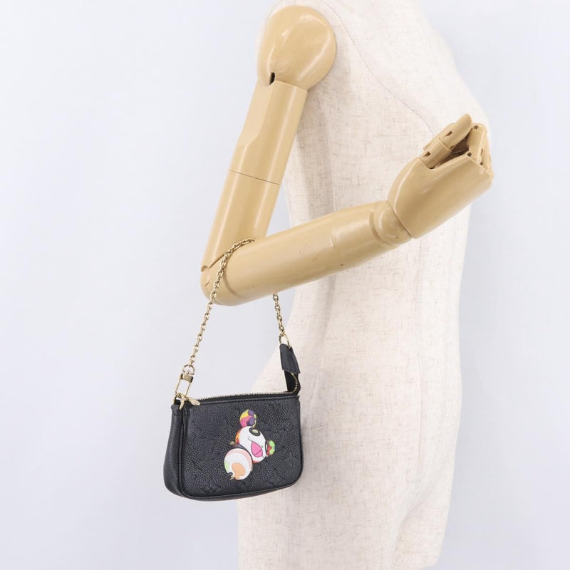 Louis Vuitton Pochette Accessoires Monogram Empreinte Leather Black Bag