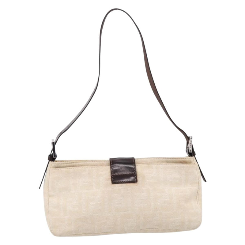 Fendi Baguette Pochette Zucca Canvas Neutral Bag