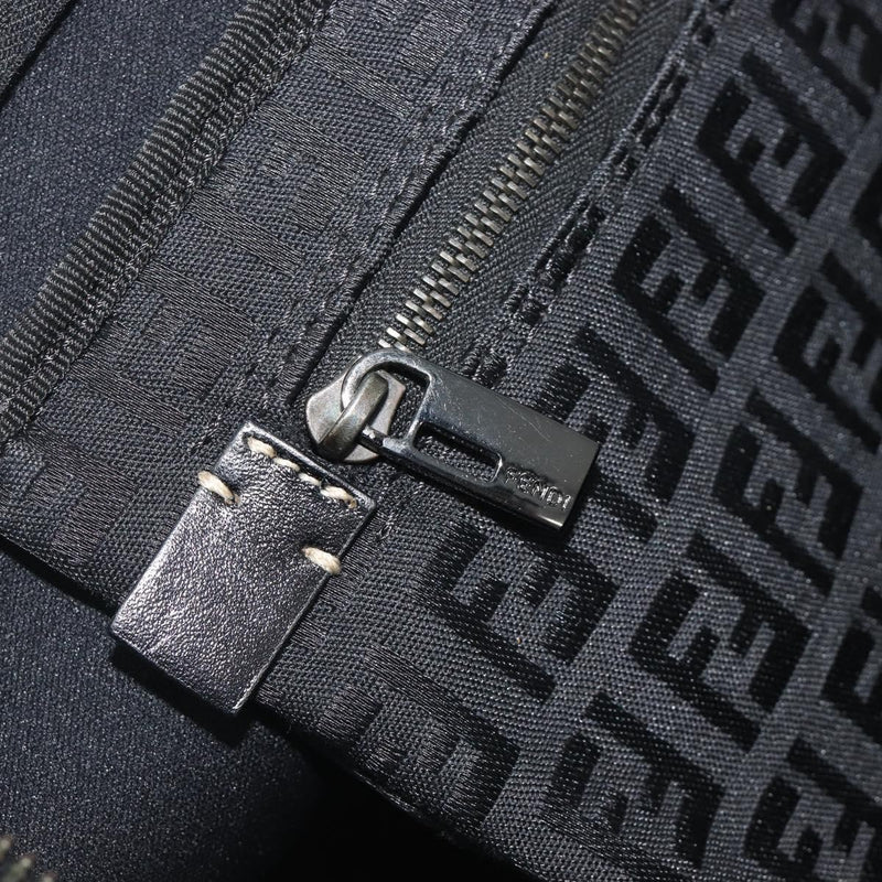 Fendi Shoulder Zucchino Canvas Black Bag