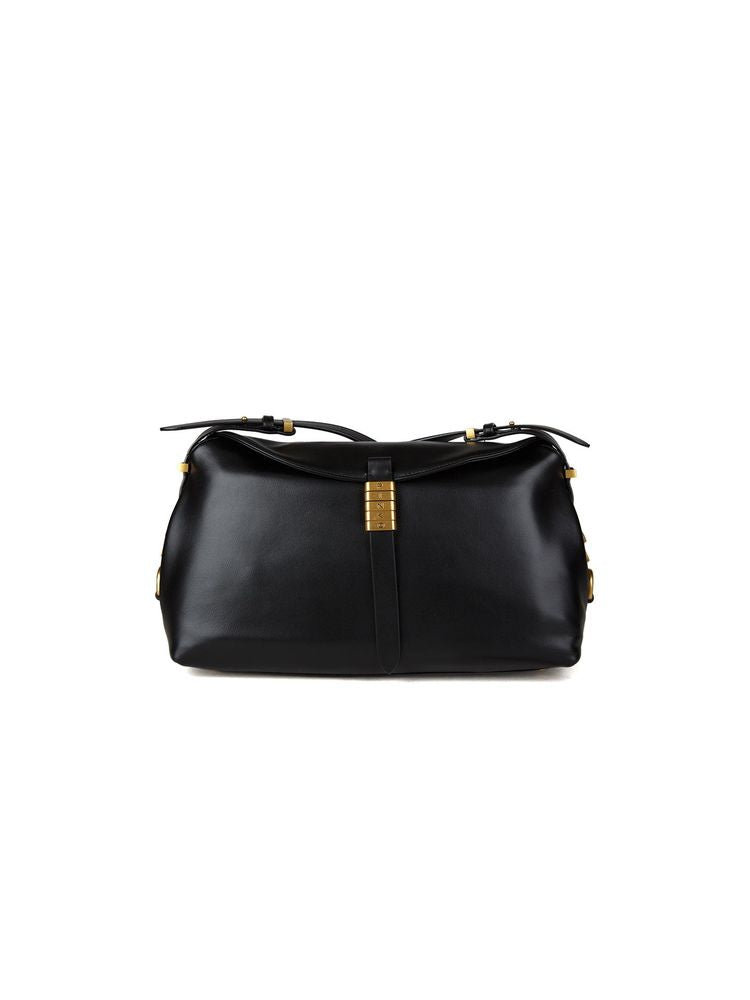 Pinko Goat Leather Saddle Shoulder Bag — Black