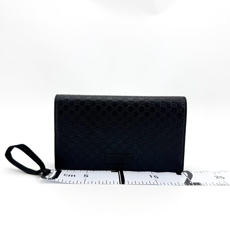 Gucci Wallet On Strap Microguccissima Leather Black Bag