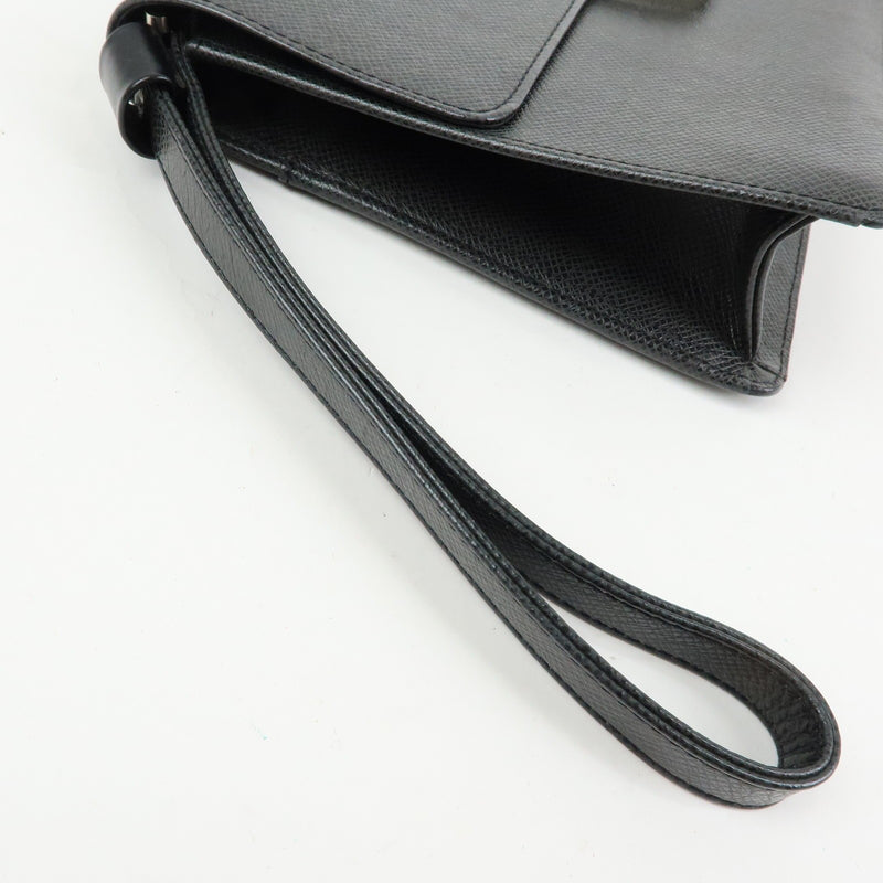 Louis Vuitton Selenga Pochette Taiga Leather Black Bag